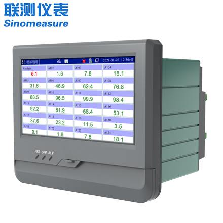 联测_SIN-R8000A_(触摸屏)1-24路可选_7英寸无纸记录仪_0.5S高速采集_温度_压力_多种参数